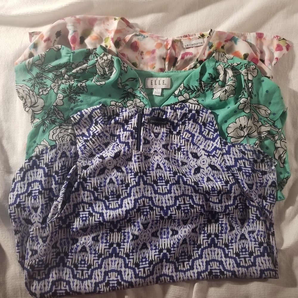 3 Top Bundle, Liz Claiborne, Elle, Cynthia Rowley B5
